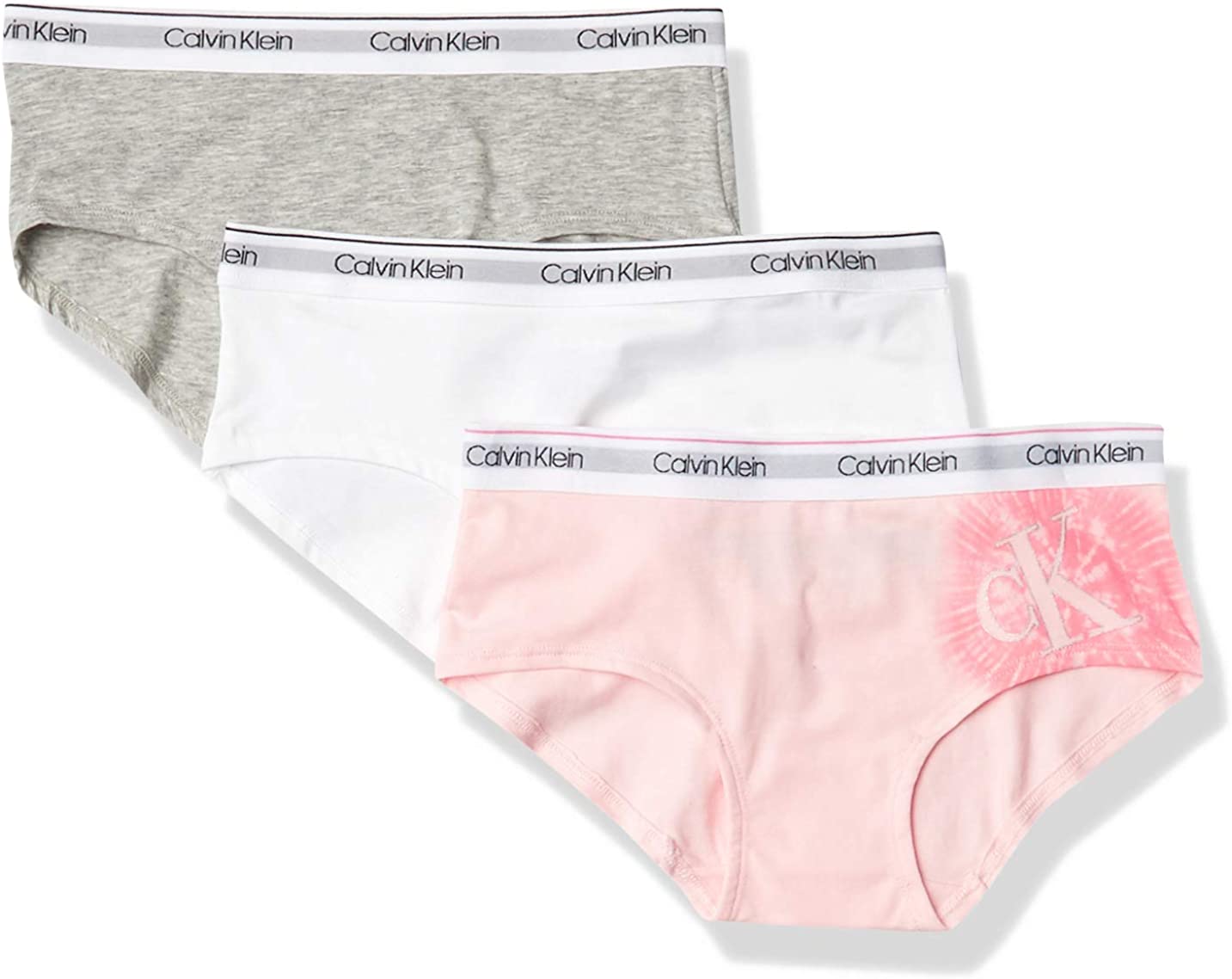 Calvin Klein Girls' Kids Modern Cotton Hipster Underwear, Multipack