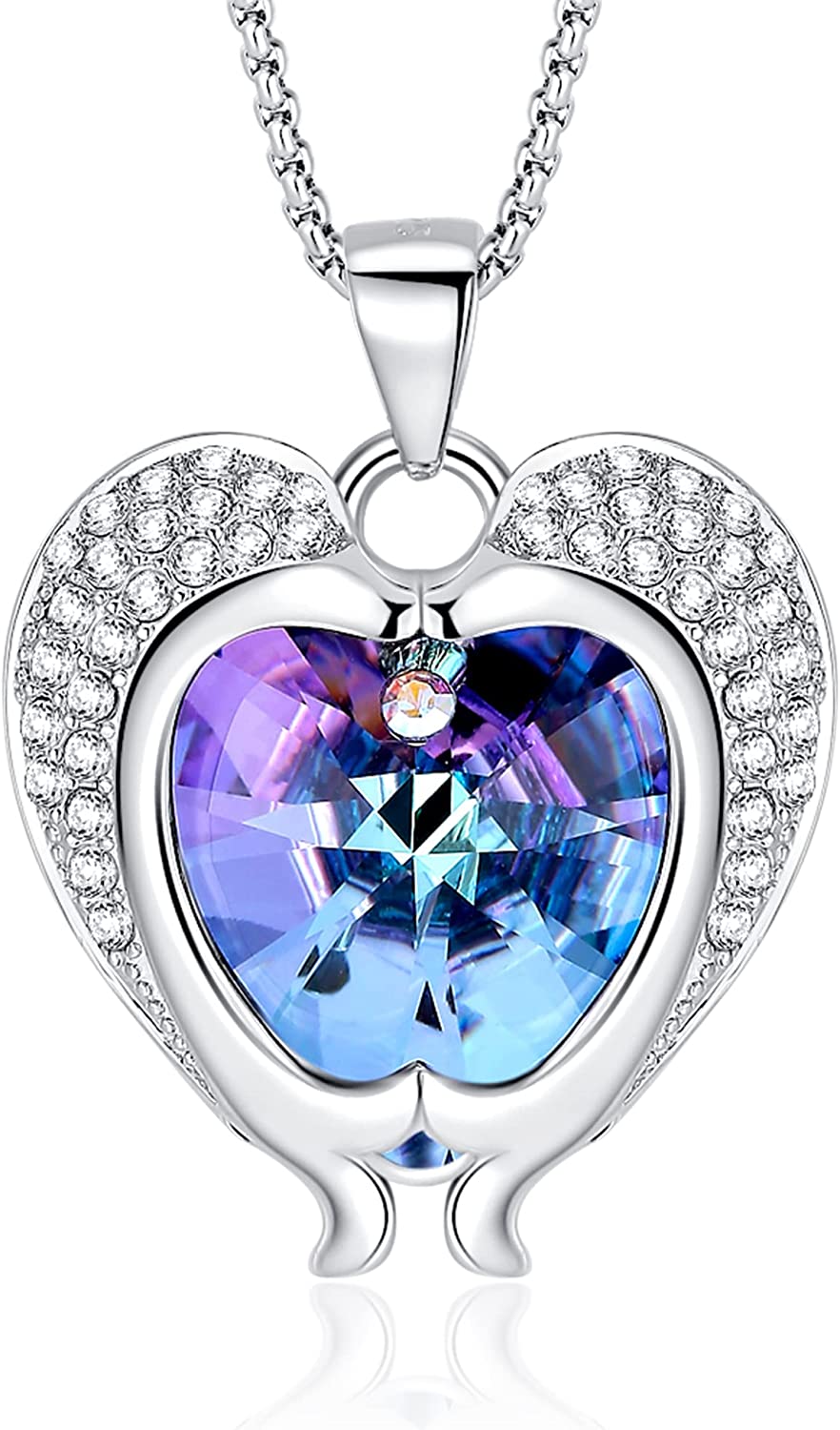 SOUHAIT Austrian Crystal 925 Sterling Silver Love Heart Pendant Necklace Gold Plated | Women Jewelry Gifts | Anniversary Christmas Valentine’s Day Birthday Mother’s Day for Her