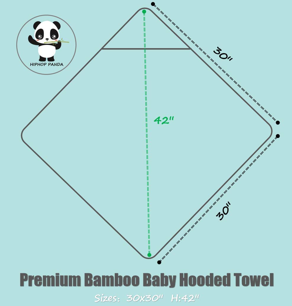 HIPHOP PANDA Bamboo Hooded Baby Towel - Soft Bath Towel with Bear Ears for Babie， Toddler， Infant - Ultra Absorbent， Natural Baby Stuff Baby Bath Shower Gifts for Boy and Girl - (Bear， 30 x 30 Inch)