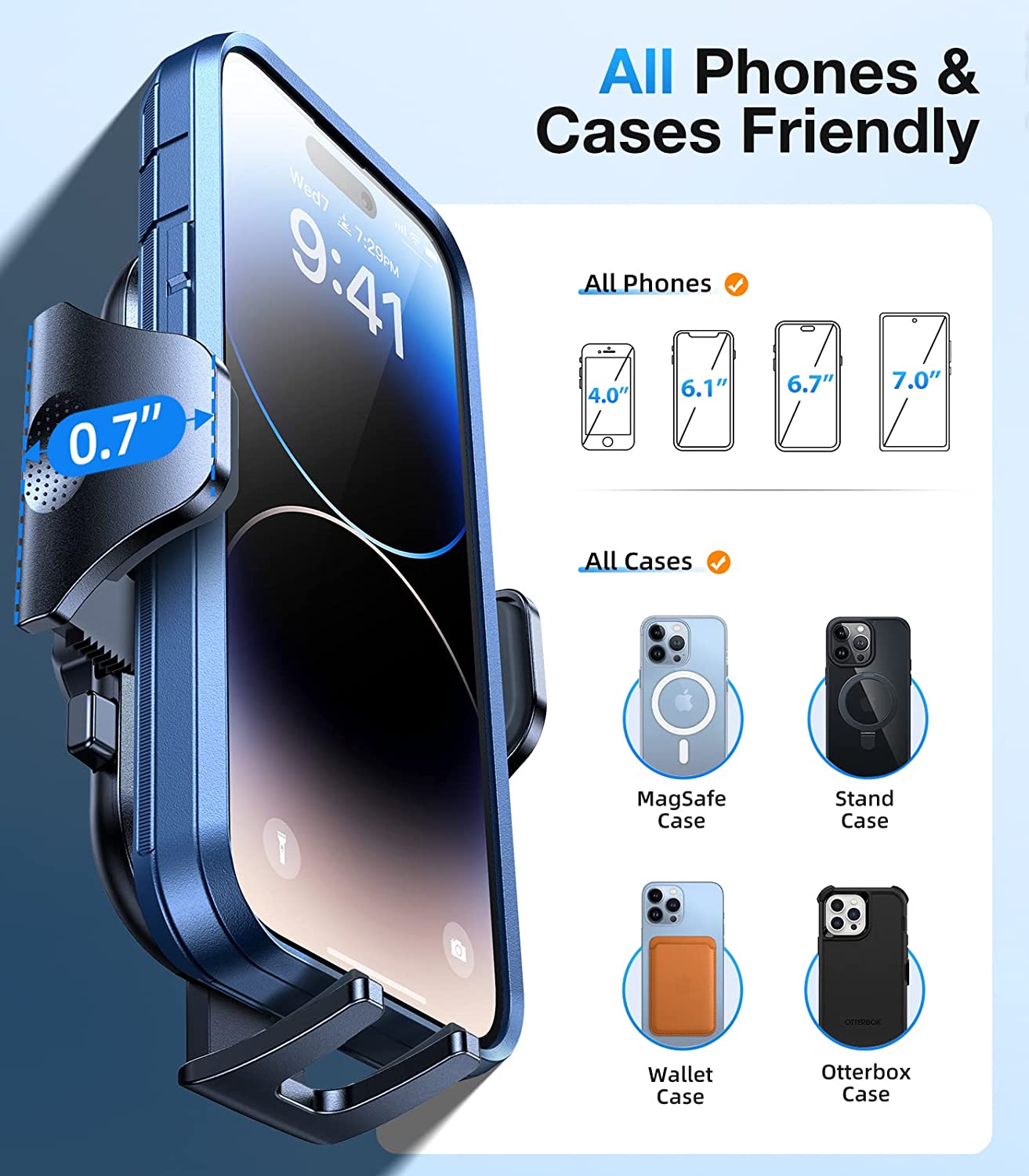 VICSEED Universal Phone Mount for Car [Strong Suction] [Flexible Durable Long Arm] Gooseneck Car Phone Holder Mount Windshield Dashboard 360 Rotation Cell Phone Holder Car for All Mobiles & Cases