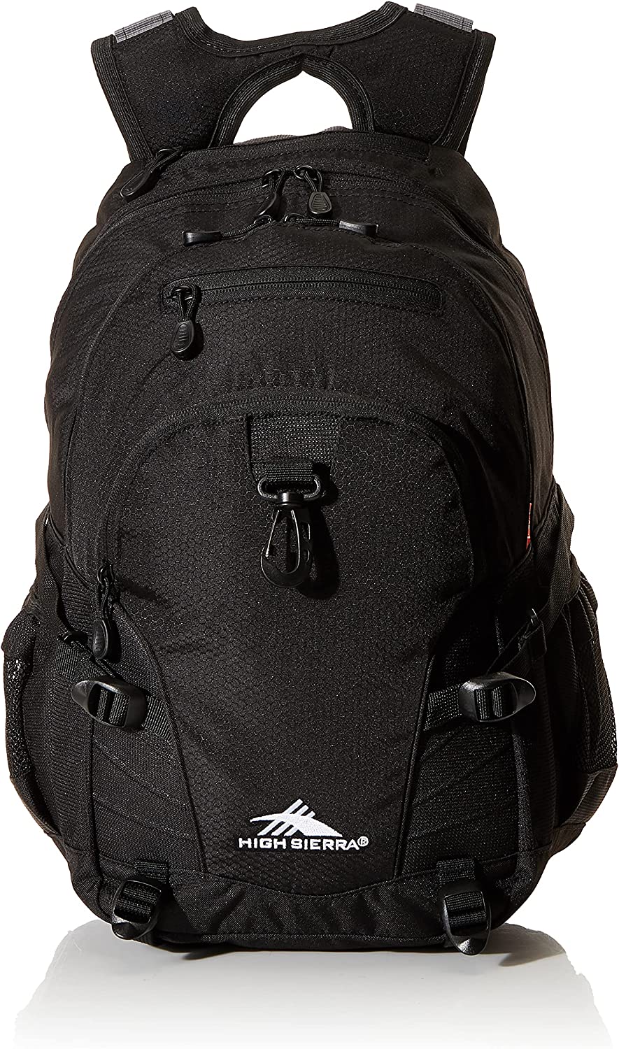 High Sierra Loop-Backpack, School, Travel, or Work Bookbag with tablet-sleeve, Black, One Size