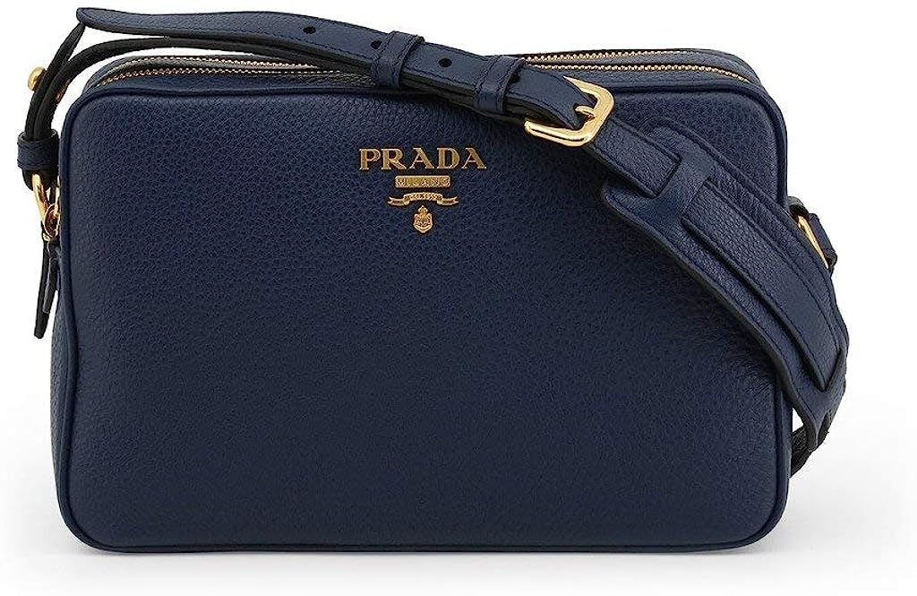 Prada Women's Navy Blue Vitello Phenix Leather Crossbody 1BH079