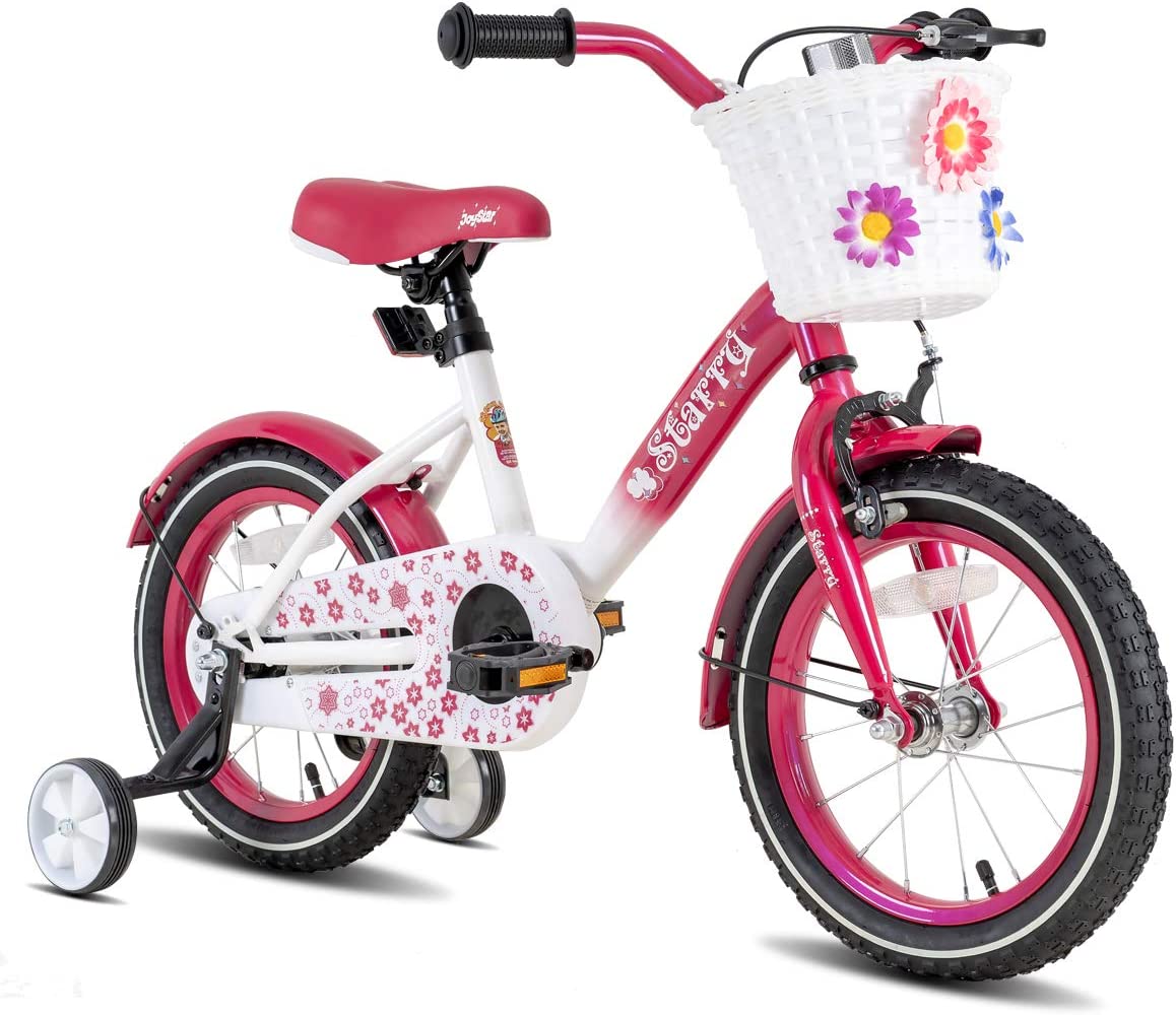 JOYSTAR Starry Kids Bike for Girls Ages 3-9 Years Old, 14 16 18 Inch Children's Bicycle with Training Wheels and Basket, Kids' Bicycles, Multiple Colors