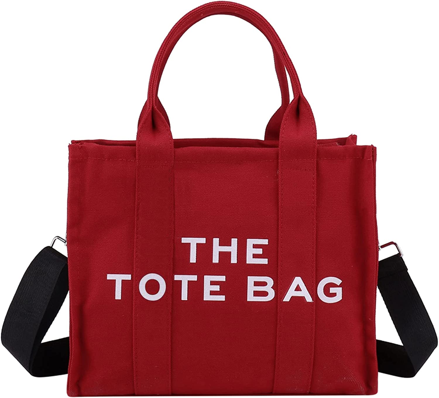 CASTNICH The Tote Bag for Women, Canvas Tote Bag Red with Zipper, Sturdy Wear-Resistant Handbag Women's Tote Bag, Tote Purse Crossbody Shoulder Bag, Tote Bag for Work, School, Travel