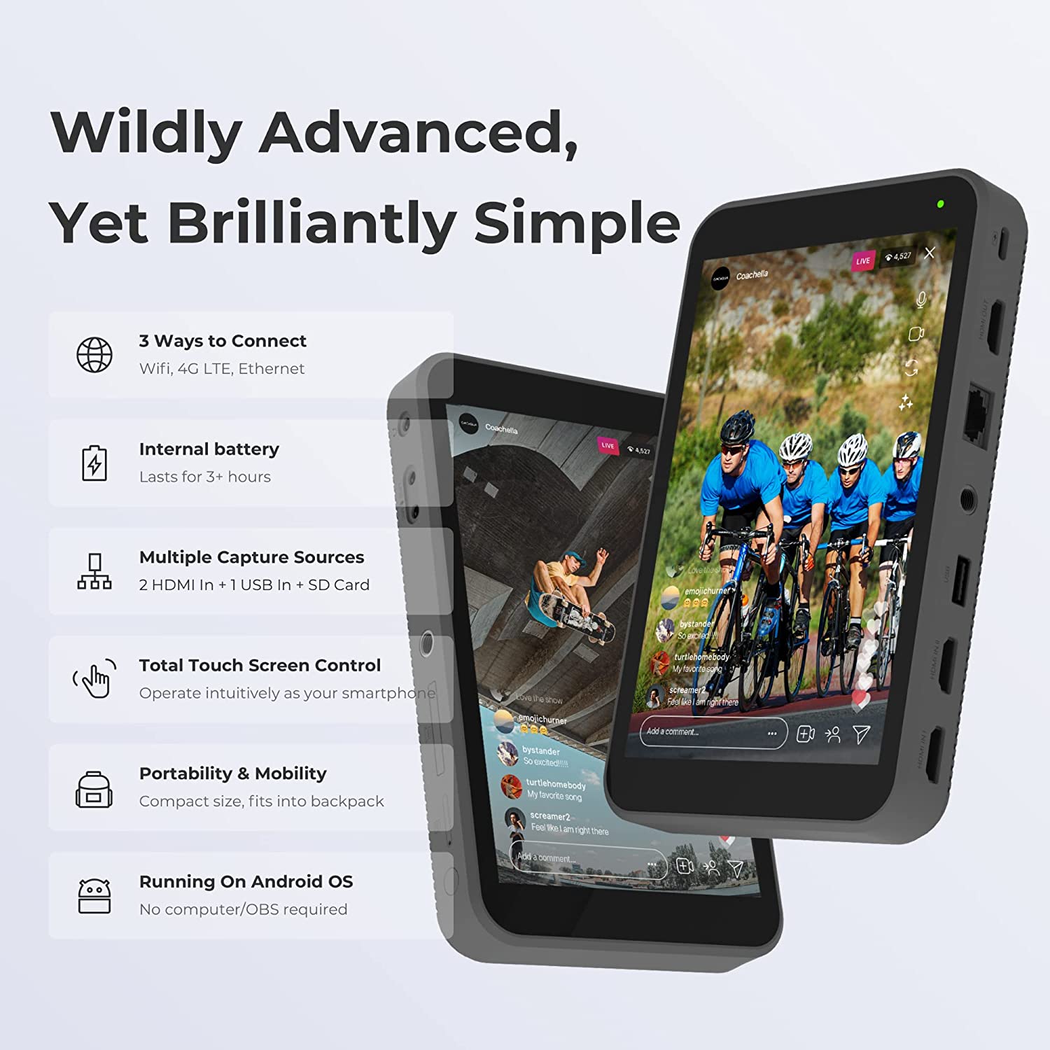 YoloLiv Instream, The Ultimate All-in-one Vertical Live Video Streaming Equipment Encoder, Switcher, Recorder, Monitor for Instagram, Tiktok