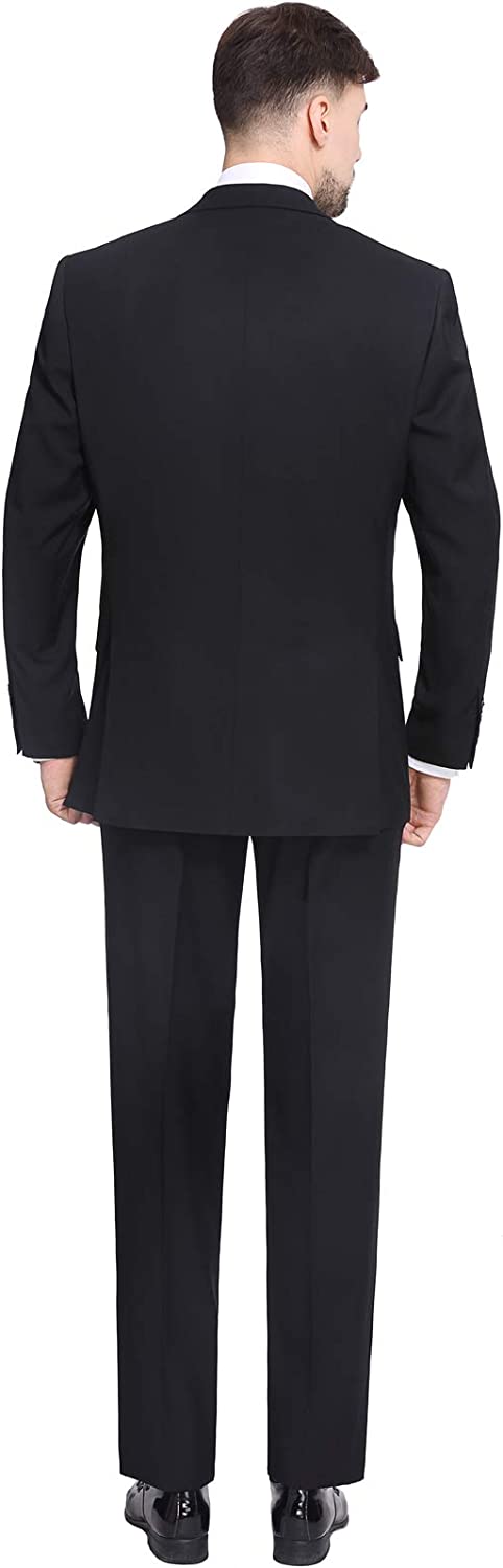 P&L Men's 2-Piece Classic Fit 2 Button Suits Tux & Flat Front Pant