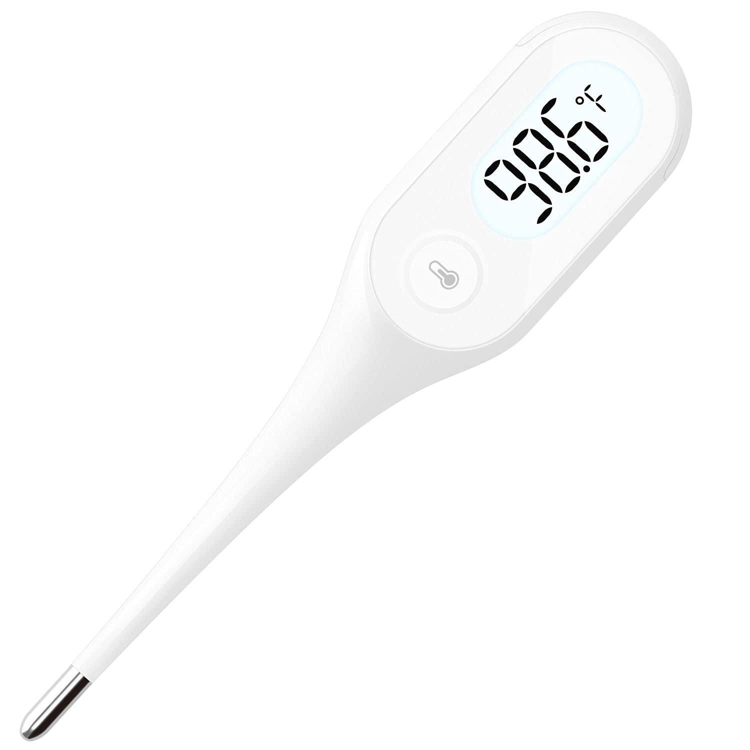 iHealth Digital Oral Thermometer PT1,Fever Thermometer with Dual-Sensors for High Accuracy, Rectum Armpit Reading Thermometer for Adults and Babies, Memory Recall and Extra Large LCD Backlit Display