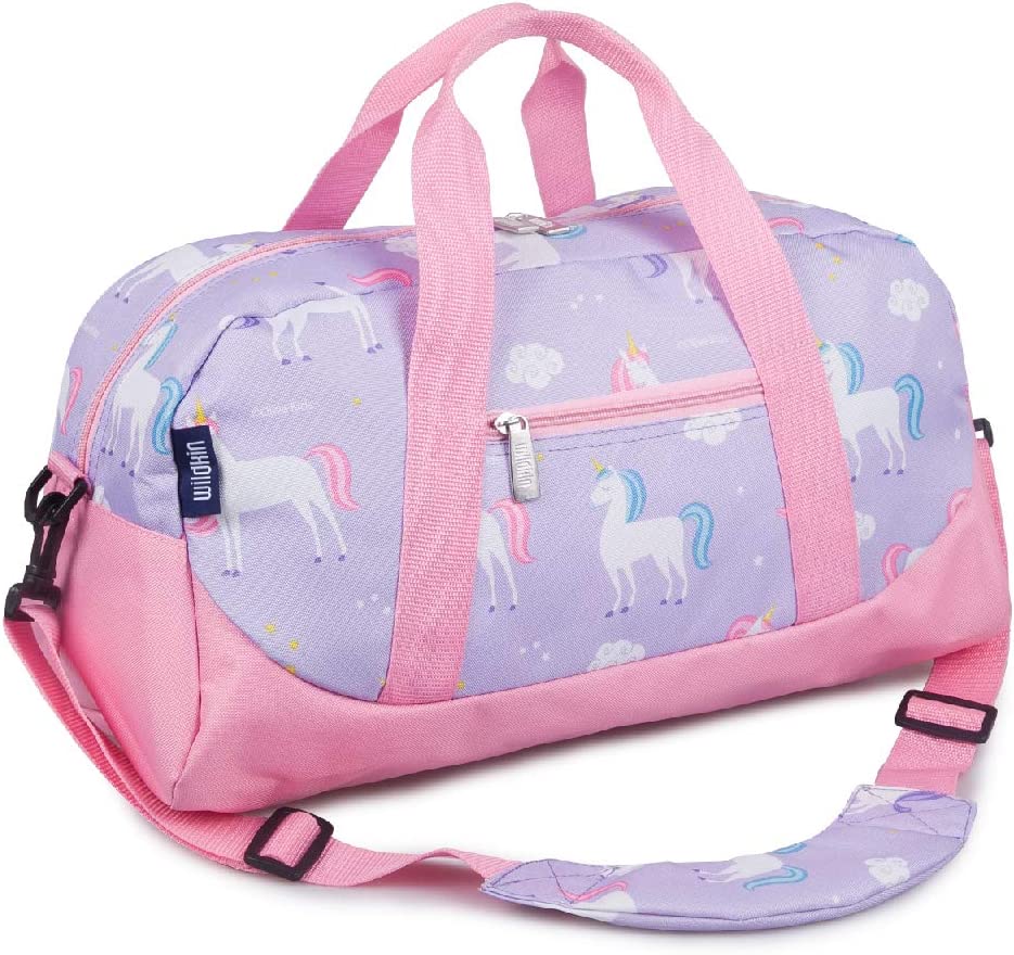 Wildkin Kids Overnighter Duffel Bags for Boys & Girls, Perfect for Sleepovers and Travel Duffel Bag for Kids, Carry-On Size & Ideal for School Practice or Overnight Travel Bag (Unicorn)