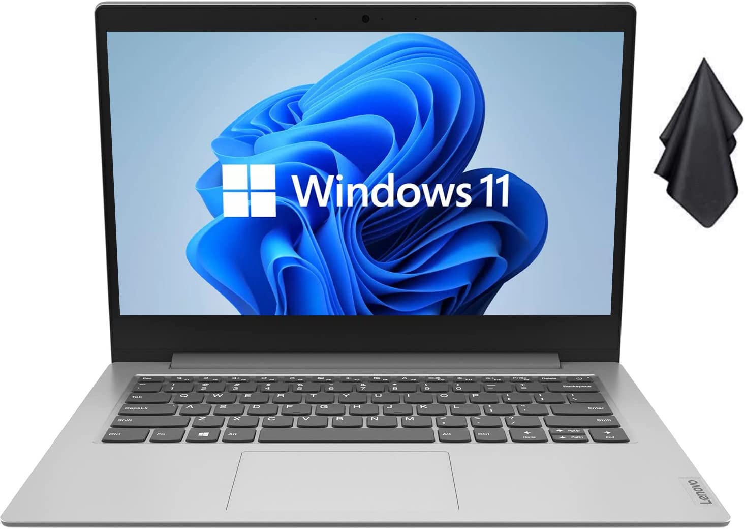 2022 Newest Lenovo IdeaPad 1 Laptop, 14" Anti-Glare Display, Intel Quad-Core Processor, Intel UHD Graphics, 4GB RAM, 256GB PCIe SSD, Windows 11 + Microfiber Cloth