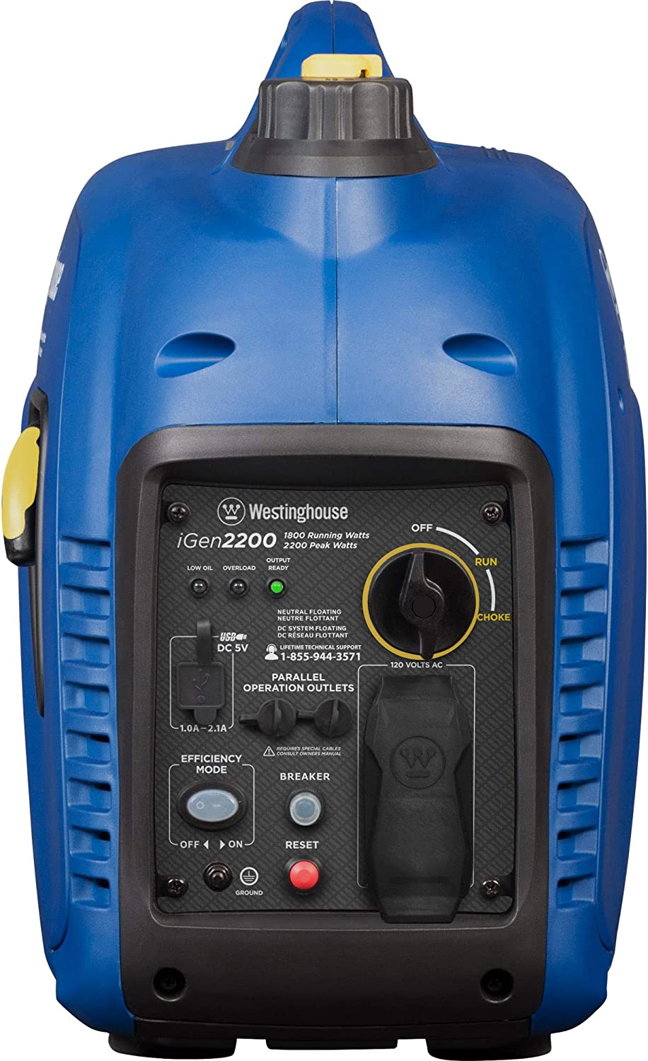 Westinghouse 2200 Watt Super Quiet &amp; Lightweight Portable Inverter Generator， Gas Powered， Parallel Capable， Long Run Time