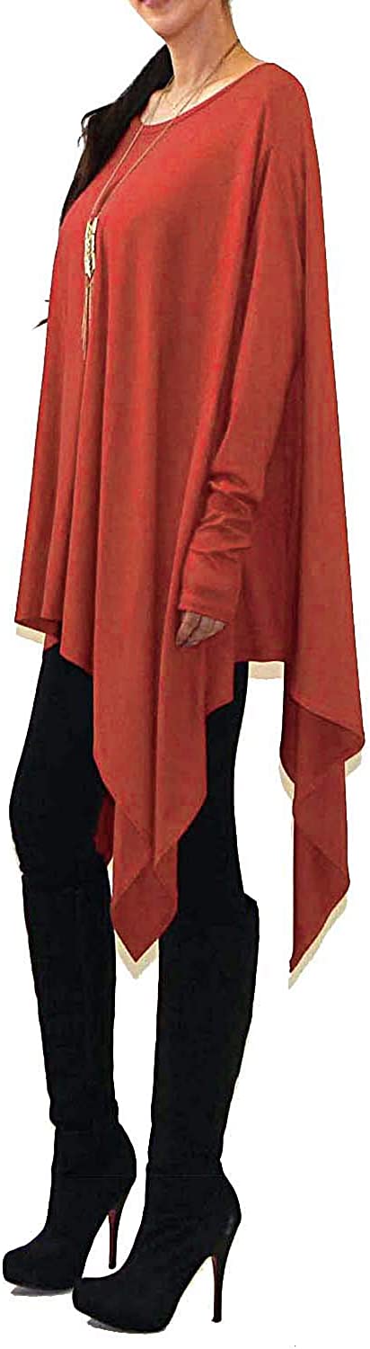 Vivicastle Women's USA Loose Bat Wing Dolman Poncho Tunic Dress Top