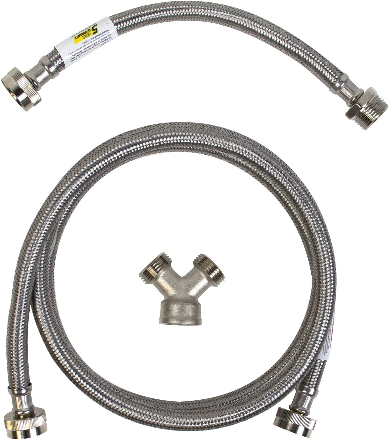 Certified Appliance Accessories Steam Dryer Installation Kit [Steam Dryer Hose, Y Connector and Inlet Adapter Hose], 6 Feet