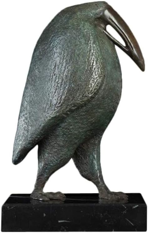XXXDXDP Office Decoration Antique Bronze Green Seafowl Animal Bird Statue Sculpture Abstract Seabird Figurines Art Decor