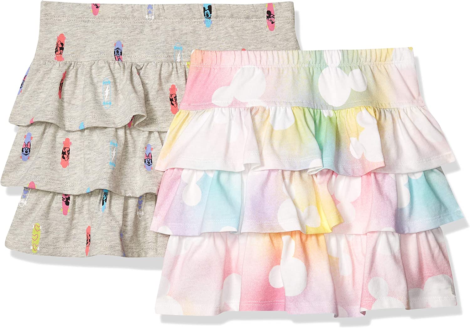 Spotted Zebra Disney | Marvel | Star Wars | Frozen | Princess Girls and Toddlers' Knit Ruffle Scooter Skirts, Pack of 2