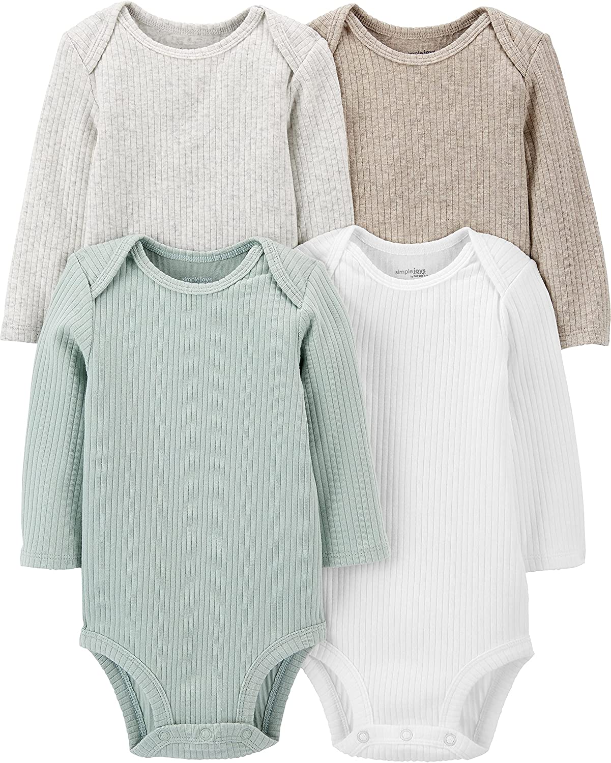 Simple Joys by Carter's Unisex Babies' Long-Sleeve Thermal Bodysuits, Pack of 4