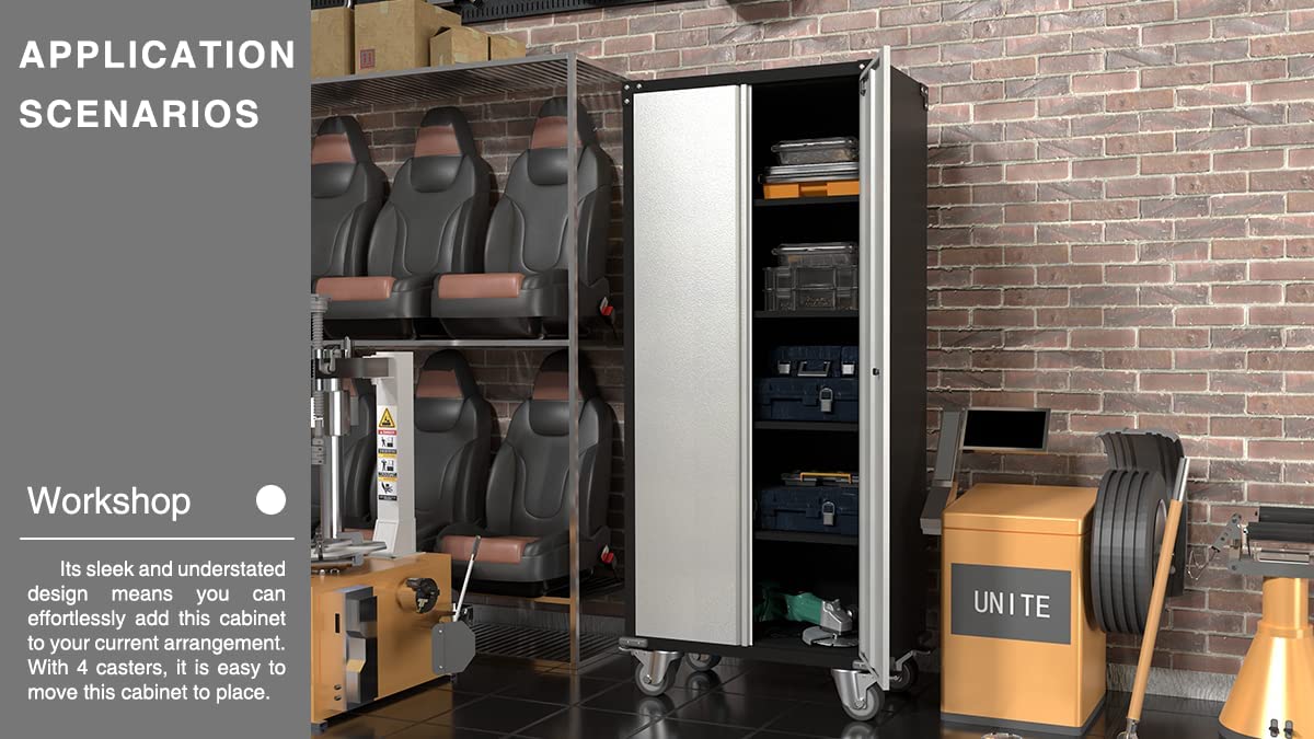 SUXXAN Metal Storage Cabinet with Glass Doors， Multipurpose Storage Rack， 3-Tier Steel Cabinet Locker for Home Office， Living Room， Bedroom， Bathroom(White)