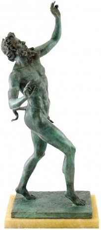 Kunst & Ambiente Antique Bronze Figure - Fauno Danzante - Dancing Faun of Pompeii - Signed