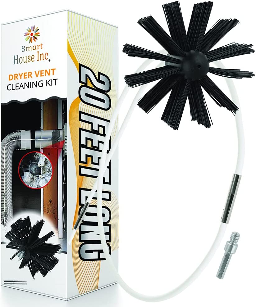 The Professional Dryer Vent Cleaner Kit [20-Feet] Innovative Duct Lint Remover Reusable Strong Nylon| Flexible Lint Brush with Drill Attachment for Faster Cleaning