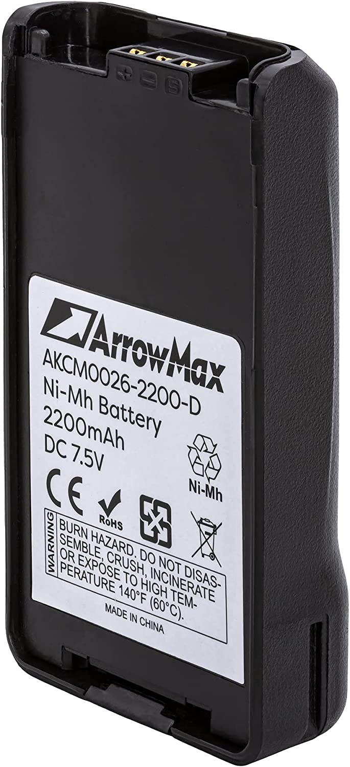 Arrowmax AKCM0026-2200-D Ni-MH Replacement Battery for Kenwood KNB-24L KNB-78L NX-220 NX-3200 NX-3300 NX-3400 NX-3420