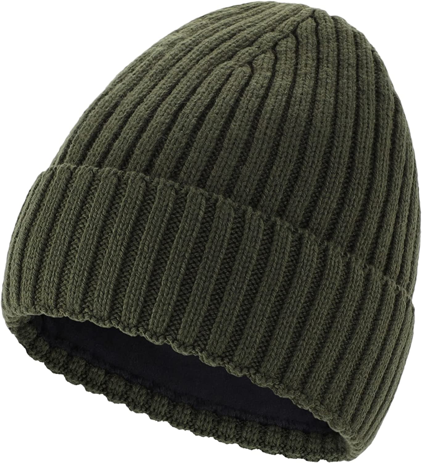 Connectyle Classic Men's Warm Winter Hats Thick Knit Cuff Beanie Cap with Lining