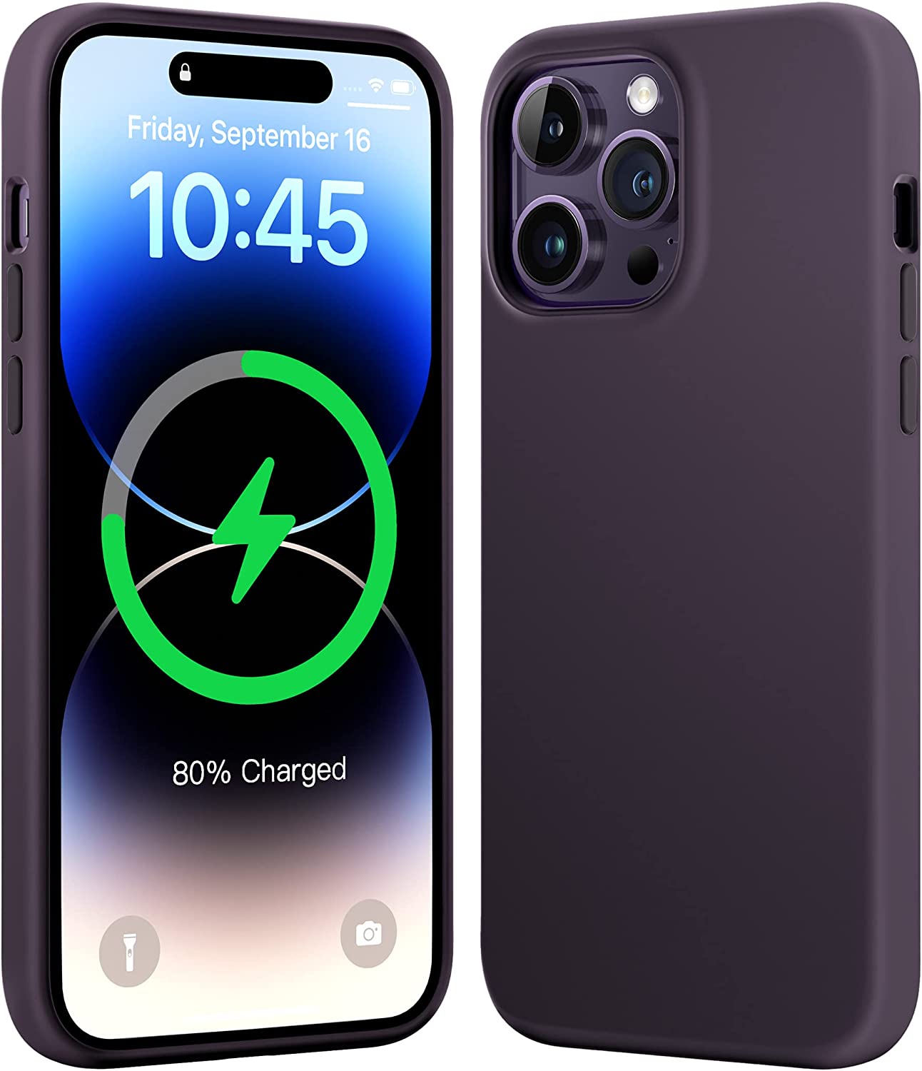 Mkeke for?iPhone?14?Pro?Max Case for MagSafe, Silicone Phone Case for iPhone?14?Pro?Max [Full Protection]?[Durable?&?Shockproof]?Cover Case for?Apple 14?Pro?Max Case - Dark Purple