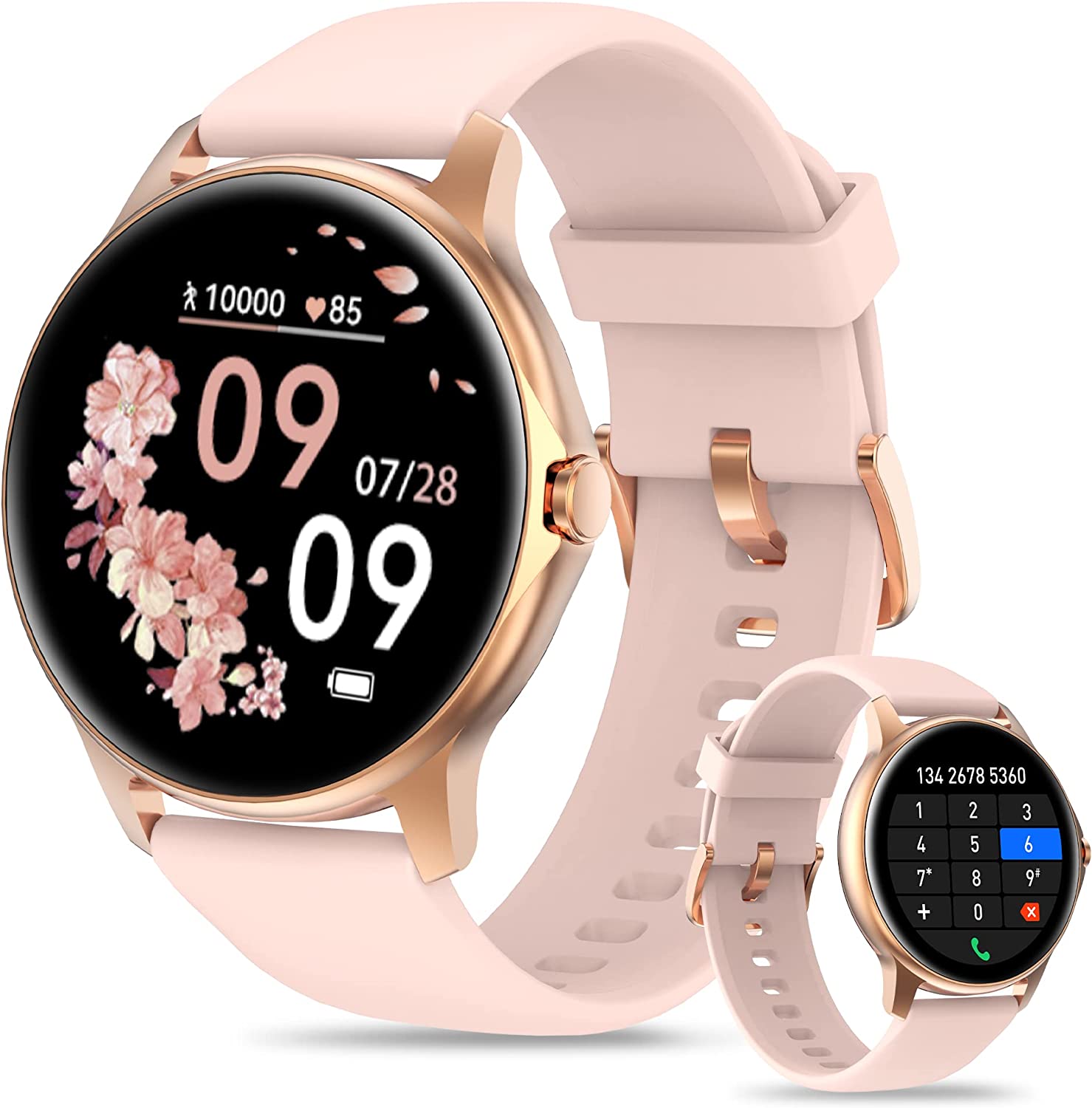 Gydom Smart Watch for Women Answer/Make Call, 1.28" Touch Screen Fitness Tracker with Blood Oxygen/Heart Rate/Sleep Monitor, 100 Sport Modes, IP68 Waterproof Smartwatch for Android iPhone