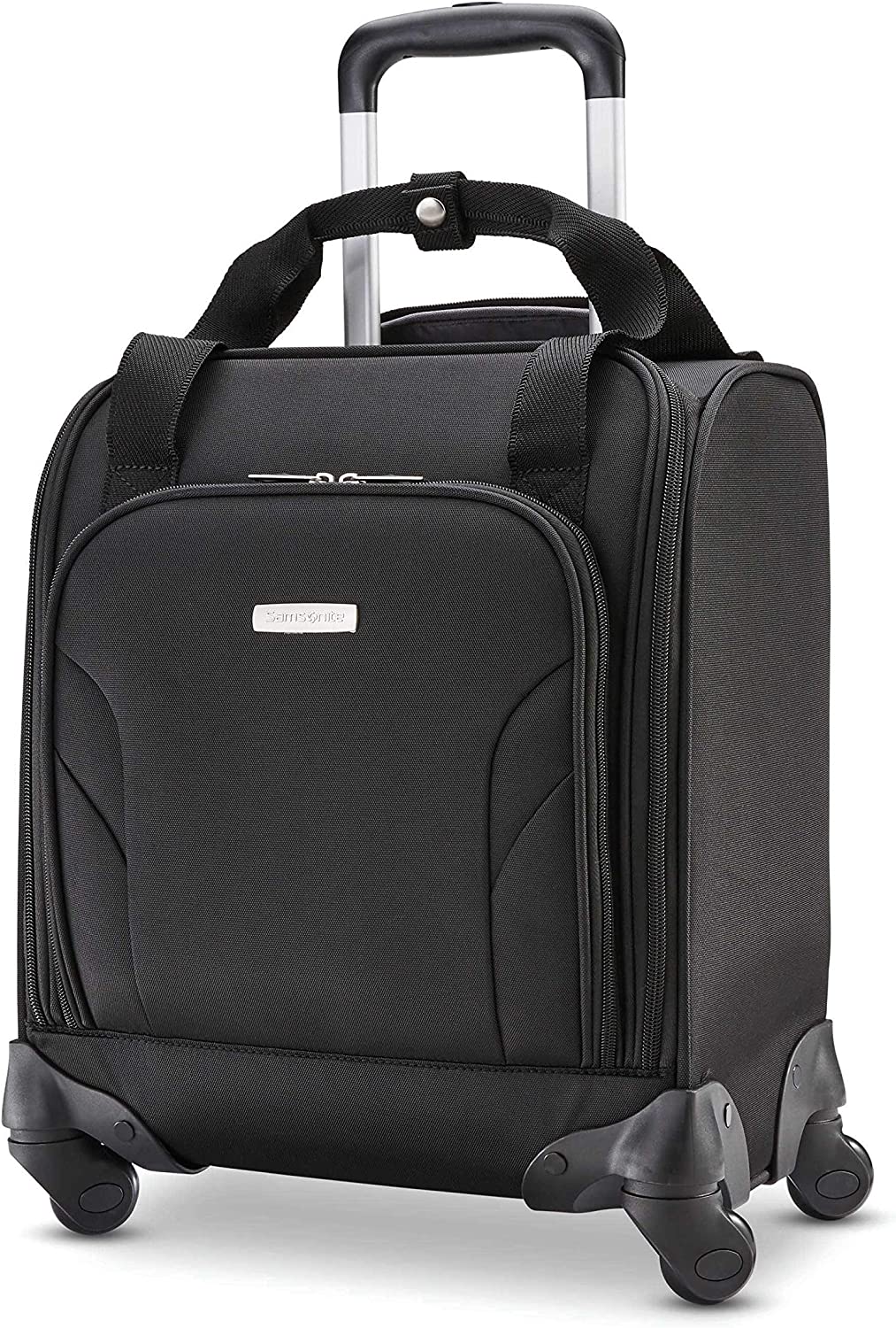 Samsonite Underseat Carry-On Spinner with USB Port, Jet Black, One Size