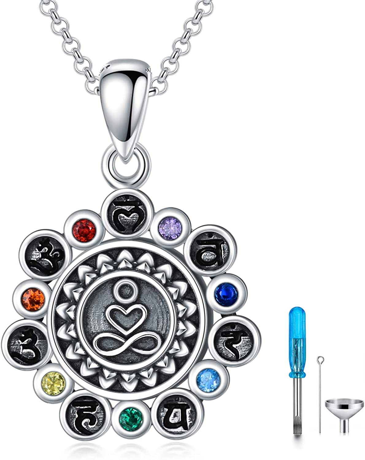 PELOVNY Urn Necklace for Ashes Tree of Life Rose Viking Music Butterfly Guitar Hummingbird Dragonfly Angel Wing Cremation Urn Pendant Necklaces S925 Sterling Silver Keepsake Memorial Remains Pendant f