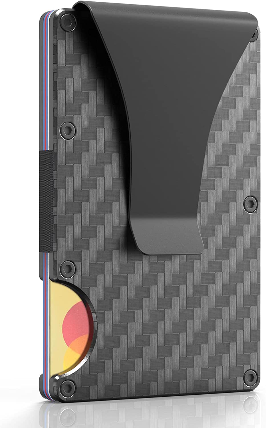 Money Clip for Men-Minimalist Slim Wallet,RFID Blocking Carbon Fiber Wallet with Gift Box,Aluminum Metal Credit Card Holder