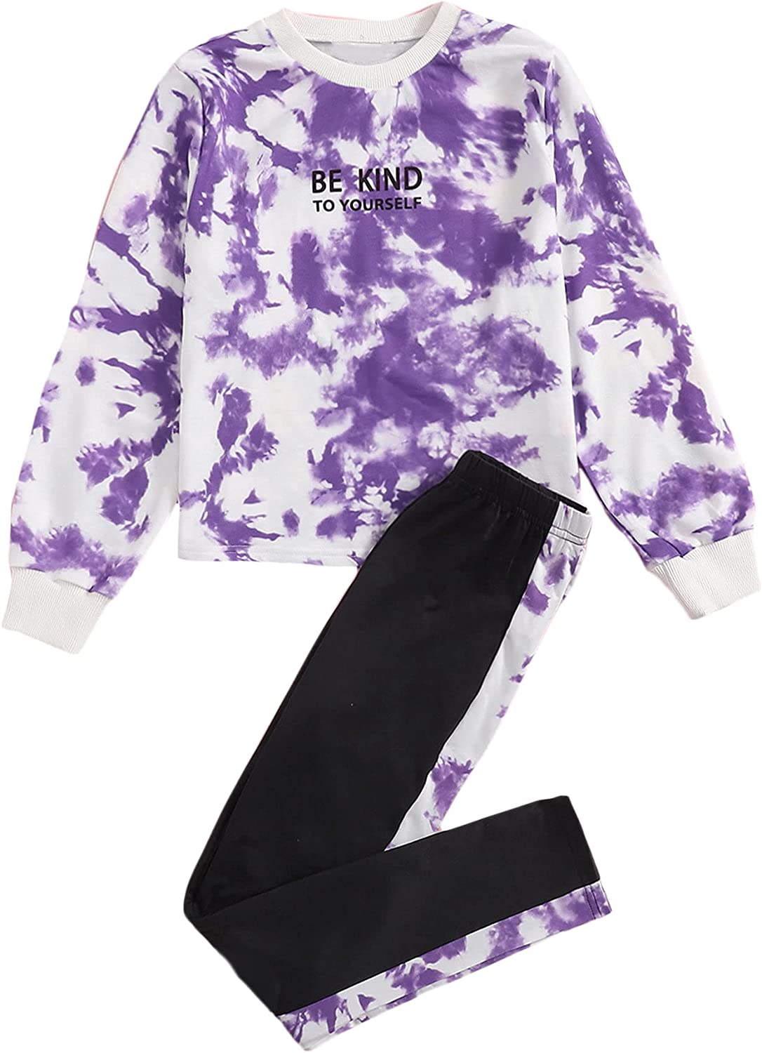 SOLY HUX Girl's Graphic Print Long Sleeve Sweatshirt Top and Pants Set 2 Piece Outfits