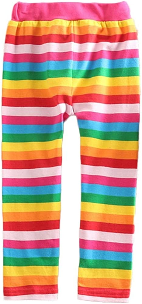 VIKITA Girls Stripe Leggings Cotton Flower Long Spring Summer Pants for 2-8 Years