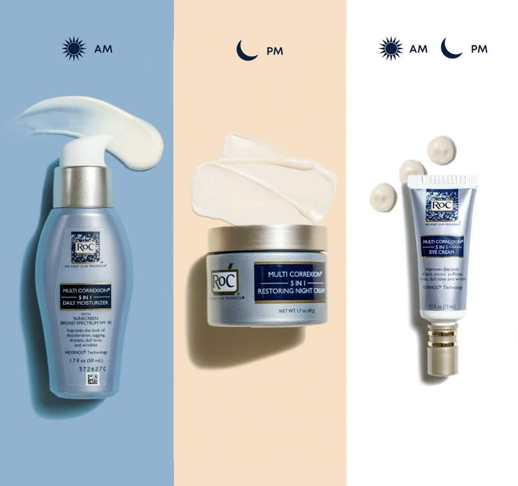 RoC Multi Correxion 5 in 1 Anti-Aging Daily Face Moisturizer with Broad Spectrum SPF 30 & Shea Butter, Skin Care Treatment for Women & Men, 1.7 Ounces (Packaging May Vary)