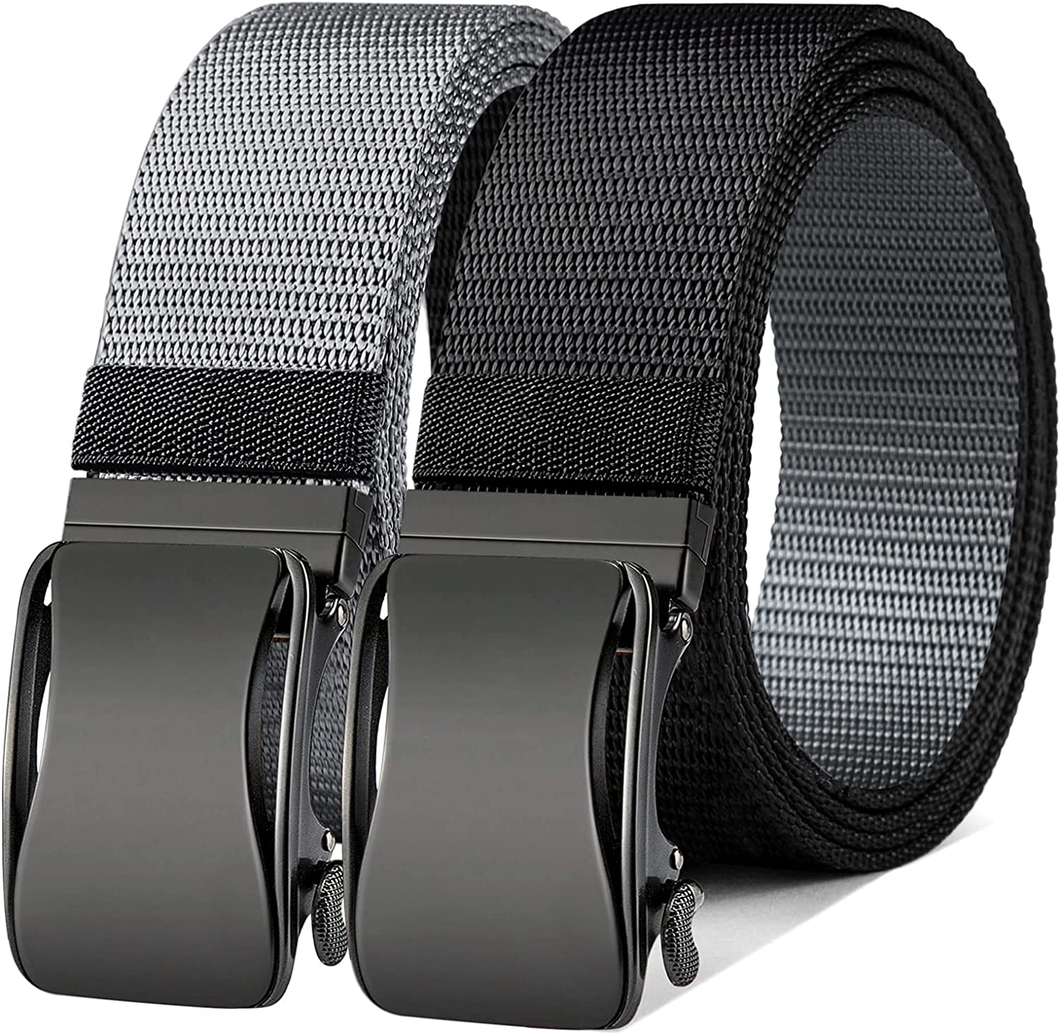 BULLIANT Mens Ratchet Belt Reversible,Web Nylon Belt for Men Casual Golf Dress Pants,One Belt Rotating for 2 Colors