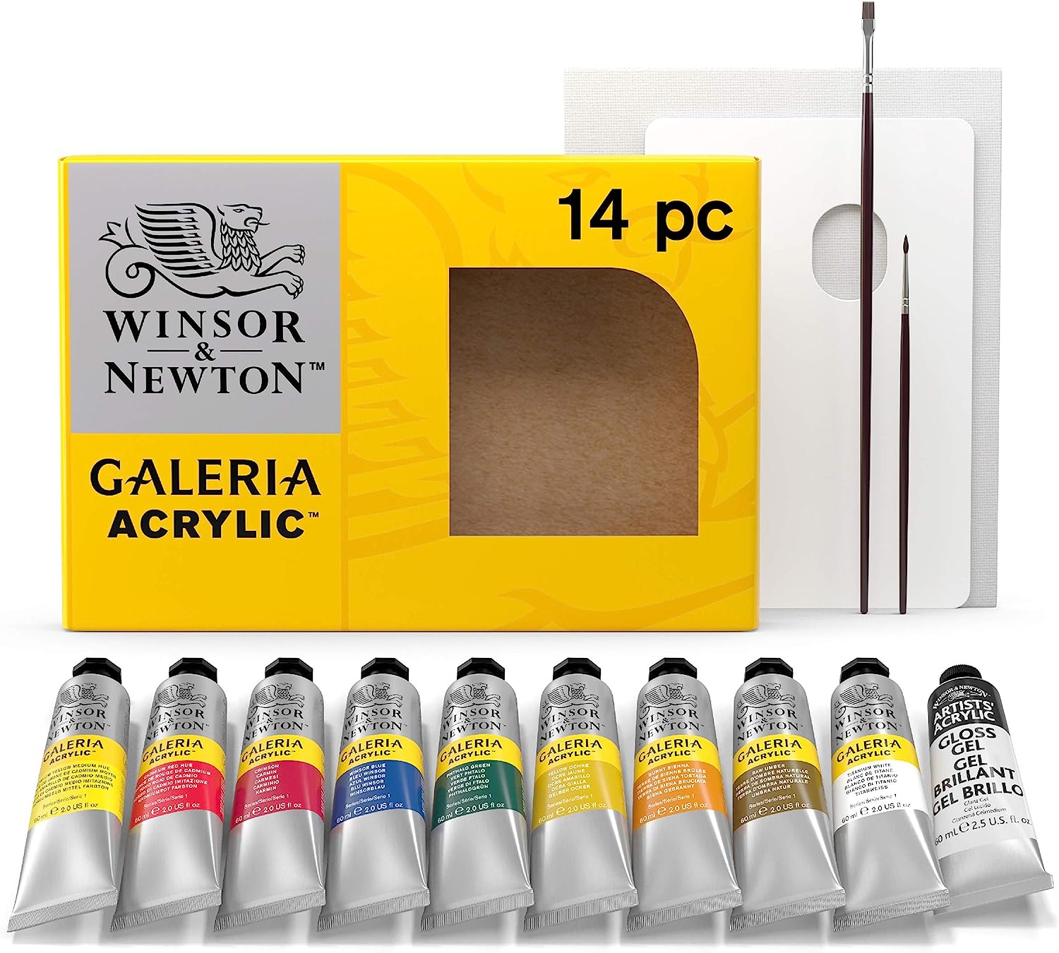 Winsor & Newton Galeria Acrylic Paint, 10 x 60ml (2-oz), Complete 14 Piece Set