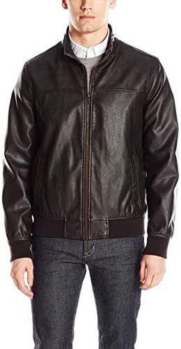 Tommy Hilfiger Men's Smooth Lamb Faux Leather Unfilled Bomber Jacket