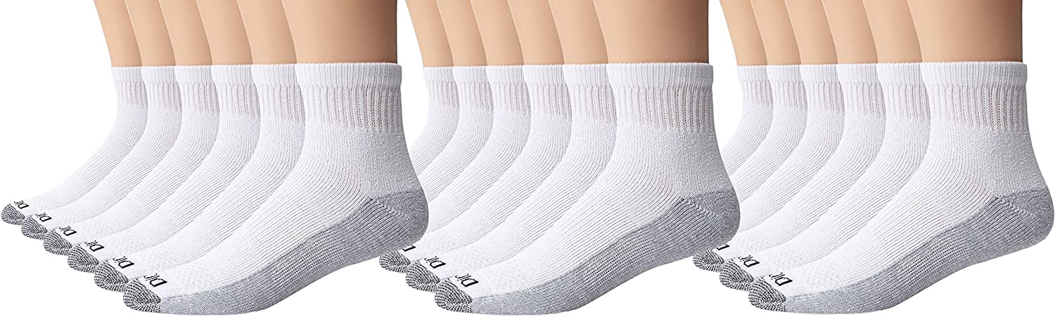 Dickies Men's 6 Pack Dri-Tech Comfort Quarter Sock