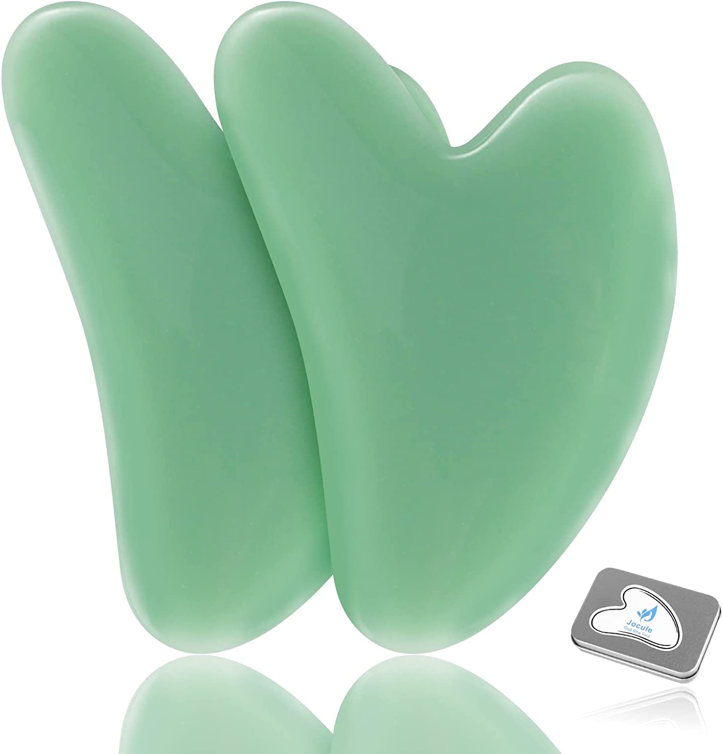 Jocule [2-Pack] Gua Sha Facial Tools, Unbreakable Natural Guasha Tool for Face, Upgrade Gua Sha Stone, Face Sculpting Tool, Gua Sha Massager Tool, for Face/Leg/Foot Skin Care Massage, for Body SPA.