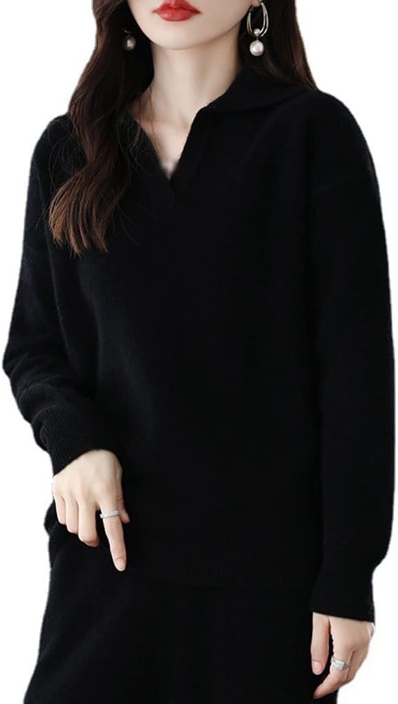 Walnut Casual Wide-Legged Pants Knitted Suit Autumn and Winter Loose Wool Sweater Top High-Waisted Pants Two-Piece Suit (Color : D, Size : M Code)