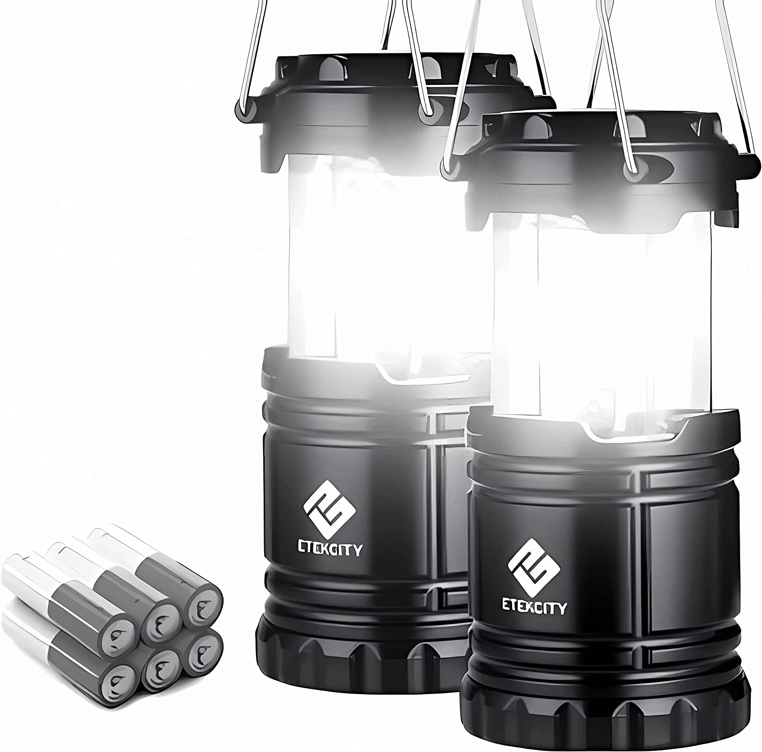 Etekcity Camping Lantern Battery Powered LED for Power Outages, Emergency Light for Hurricane Supplies Survival Kits, Operated Lamp, Camping Gear Accessories Essentials, 2 Pack