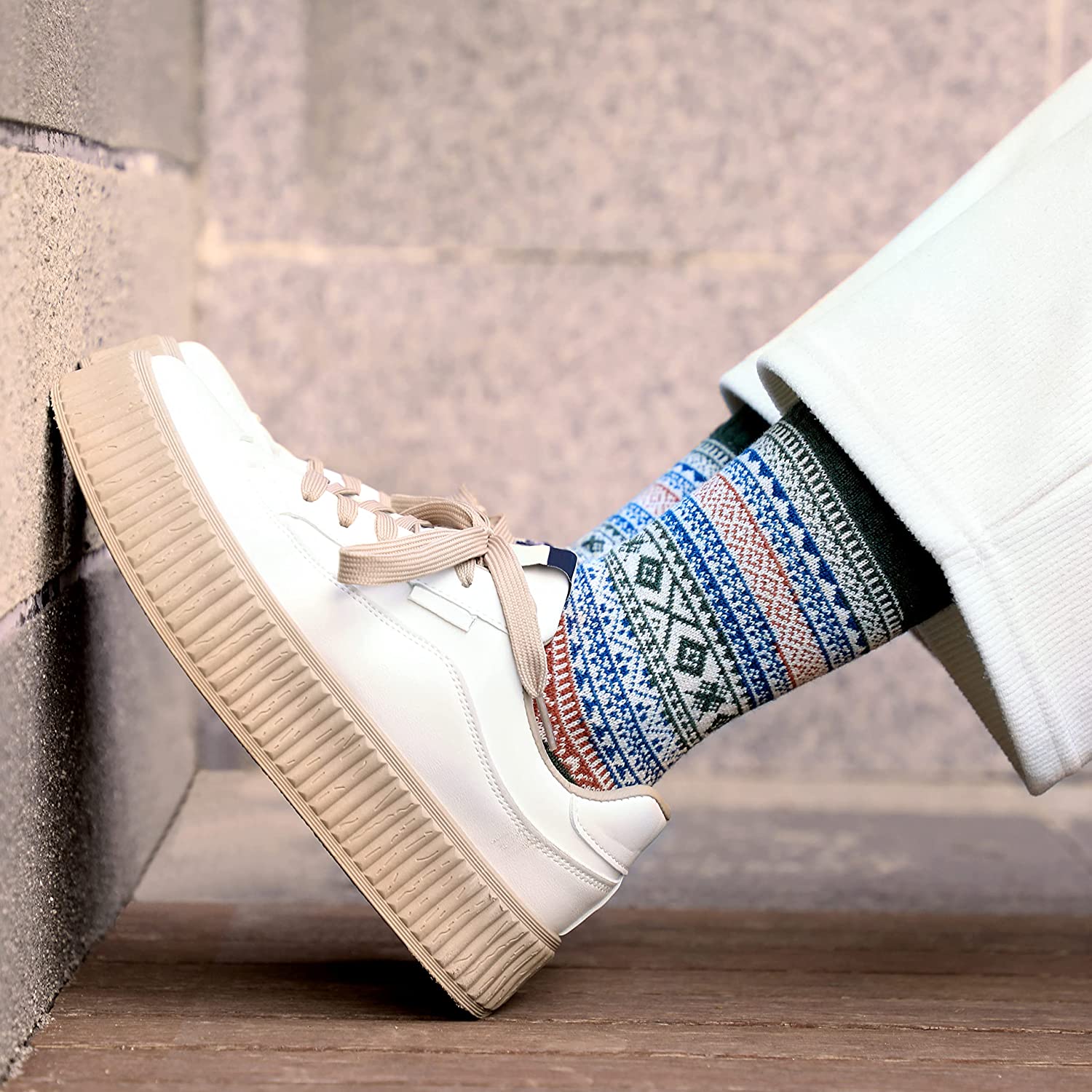 5 Pairs Wool Socks - Cozy Athletic Socks Wool Socks for Women Knit Crew Socks Hiking Socks Mens Winter Socks Boot Long Socks