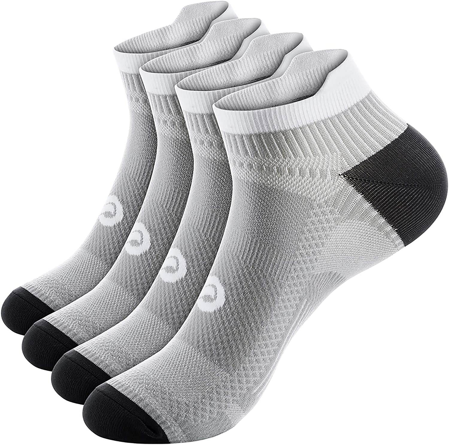 PAPLUS Ankle Compression Sock for Men and Women 2/4/6 Pairs, Low Cut Compression Running Sock with Ankle Support