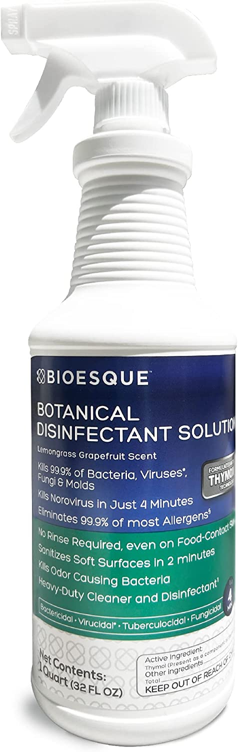Bioesque Botanical Disinfectant Solution, Heavy Duty Broad-Spectrum Disinfectant, Kills 99.9% of Bacteria, Viruses*, Fungi, & Molds, 1 Gallon (Pack of 1)
