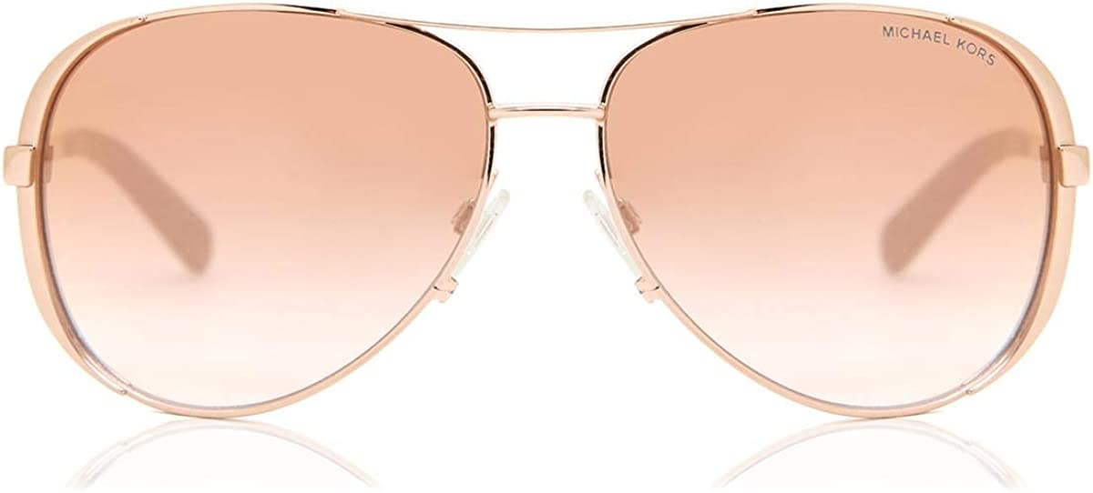 Michael Kors Woman Sunglasses Rose Gold Frame, Rose Gold Gradient Flash Lenses, 59MM