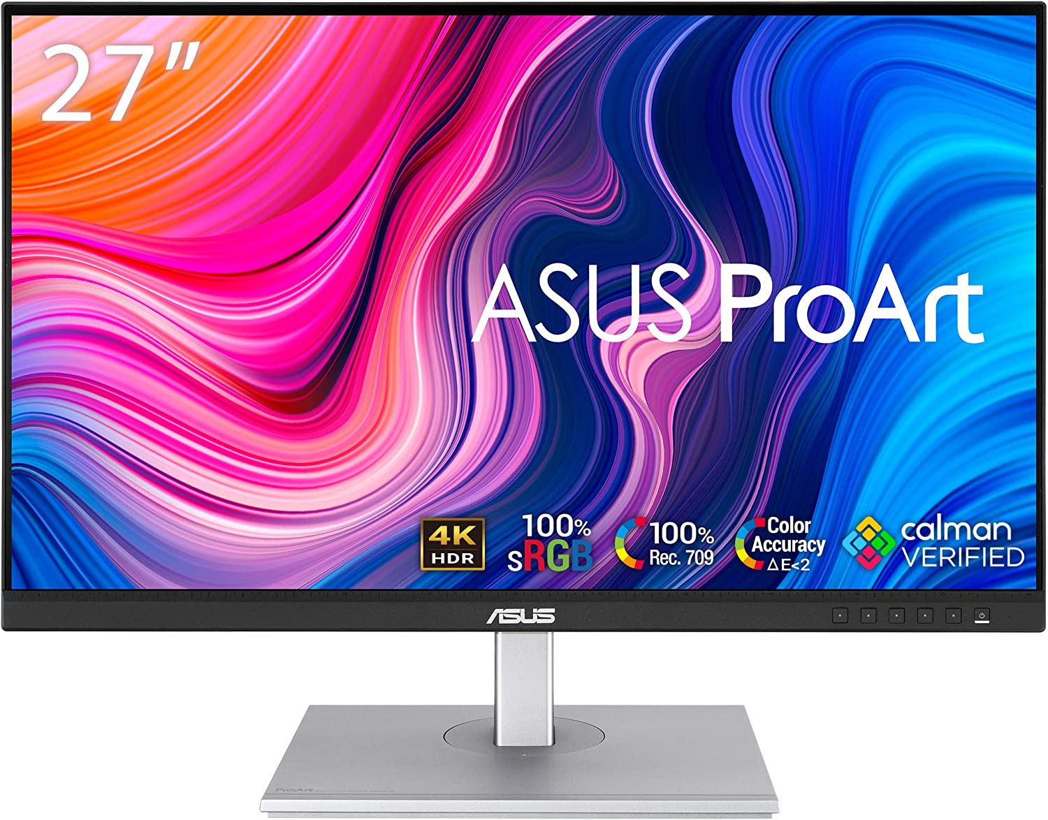 ASUS ProArt Display PA279CV 27” 4K HDR UHD (3840 x 2160) Monitor, IPS, 100% sRGB/Rec. 709, ΔE < 2, USB-C DisplayPort HDMI USB hub, Calman Verified, Compatible With Laptop & Mac Monitor