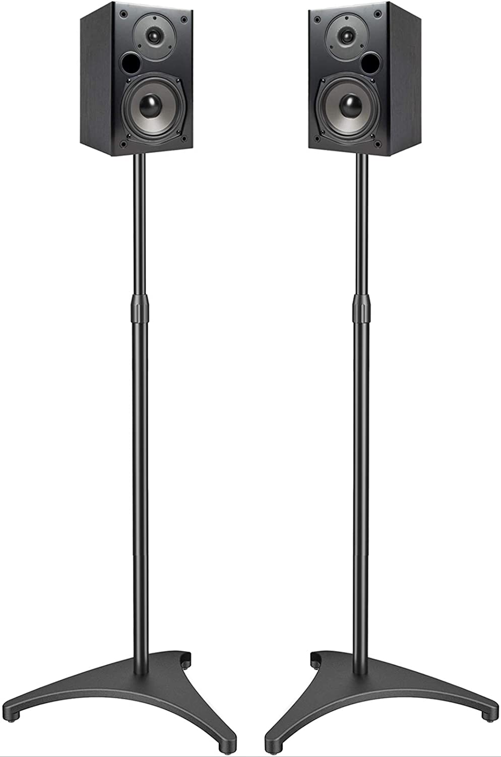 PERLESMITH Speaker Stands Height Adjustable 19.29-44.29 Inch with Cable Management， Hold Satellite Speakers and Small Bookshelf Speakers up to 9lbs -1 Pair