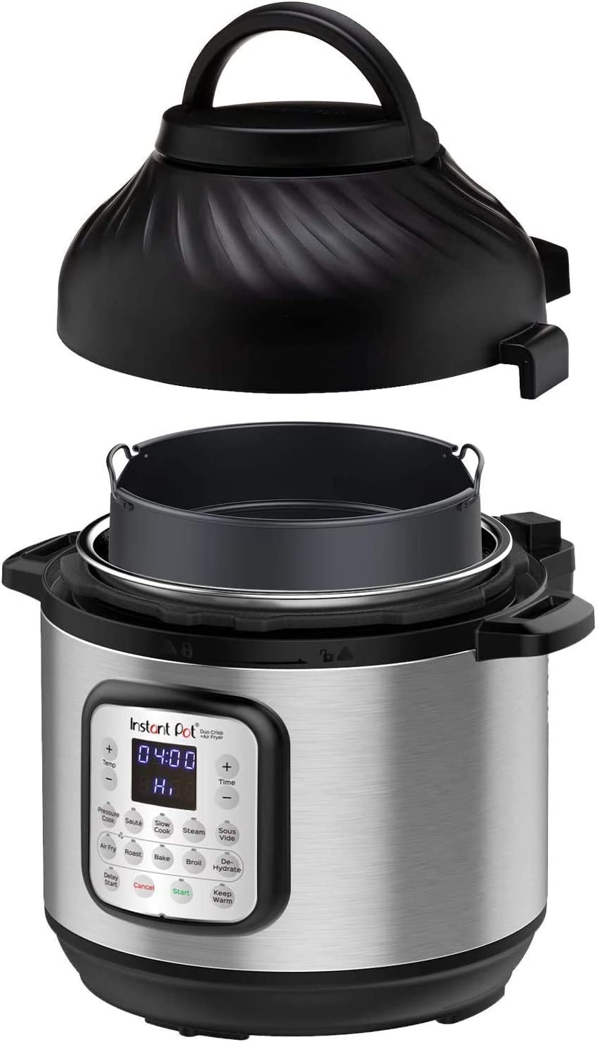 Instant Pot Duo Crisp 11-in-1 Air Fryer and Electric Pressure Cooker Combo with Multicooker Lids that Air Fries, Steams, Slow Cooks, Sautés, Dehydrates and More, Free App With 1900 Recipes, 6 Quart