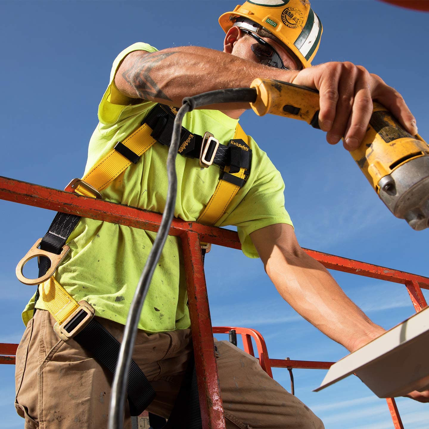 KwikSafety (Charlotte, NC THUNDER Fall Protection Safety Harness (w/ 3 D-Rings) Full Body Construction PPE ANSI Tested OSHA