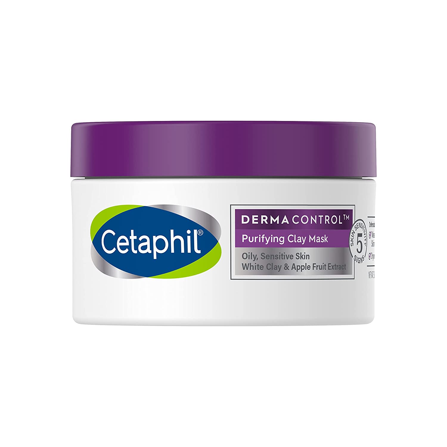 Clay Mask by Cetaphil Pro, Dermacontrol Purifying Clay Face Mask with Bentonite Clay for Blackheads and Pores, Designed for Oily, Sensitive Skin, 3 oz