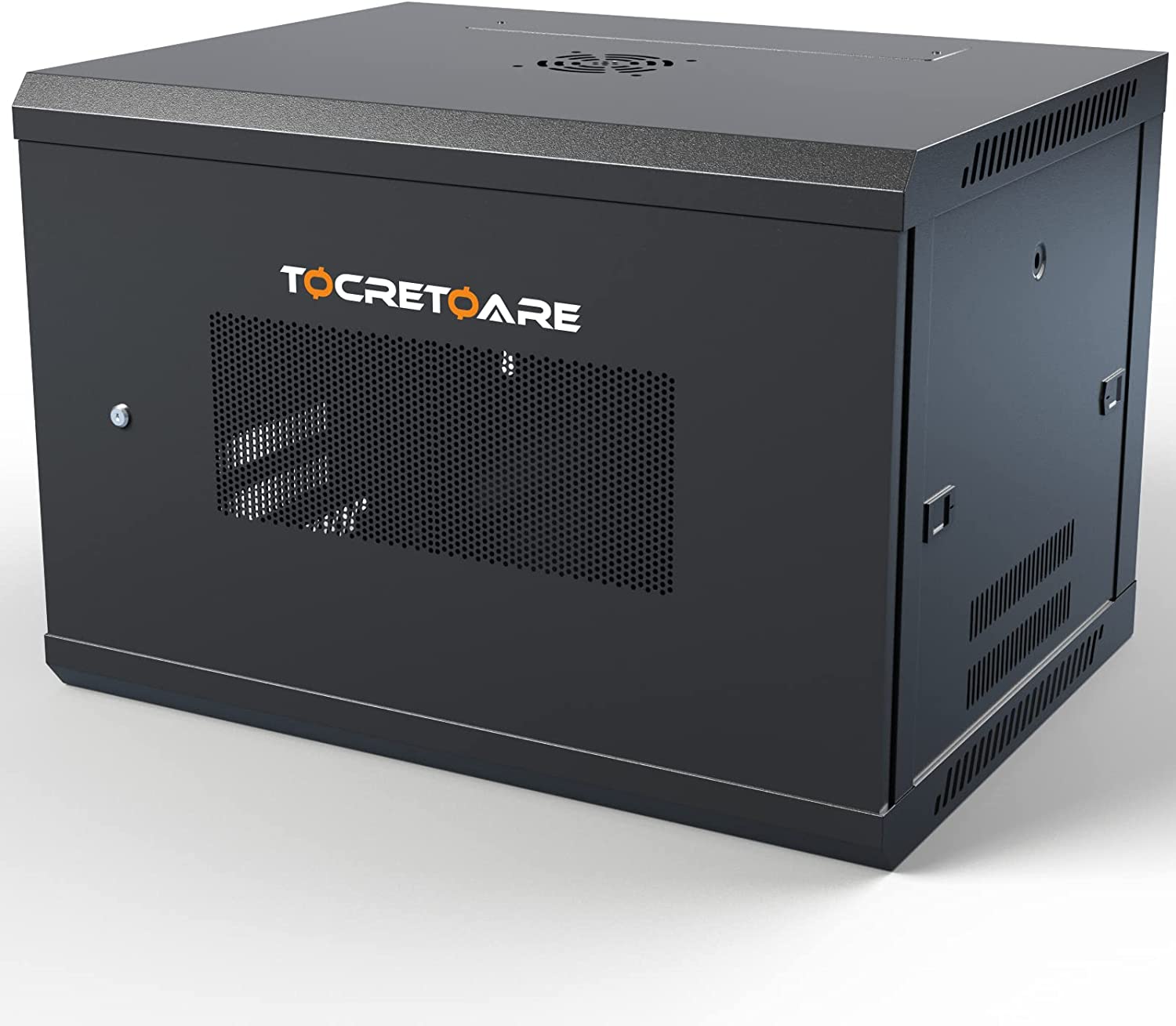 Tocretoare 6U Wall Mount Server Cabinet, 19" Network Data Cabinet Enclosure with Locking Mesh Door, Network Rack Enclosure for AV/Data/IT Communication/Computer Equipment