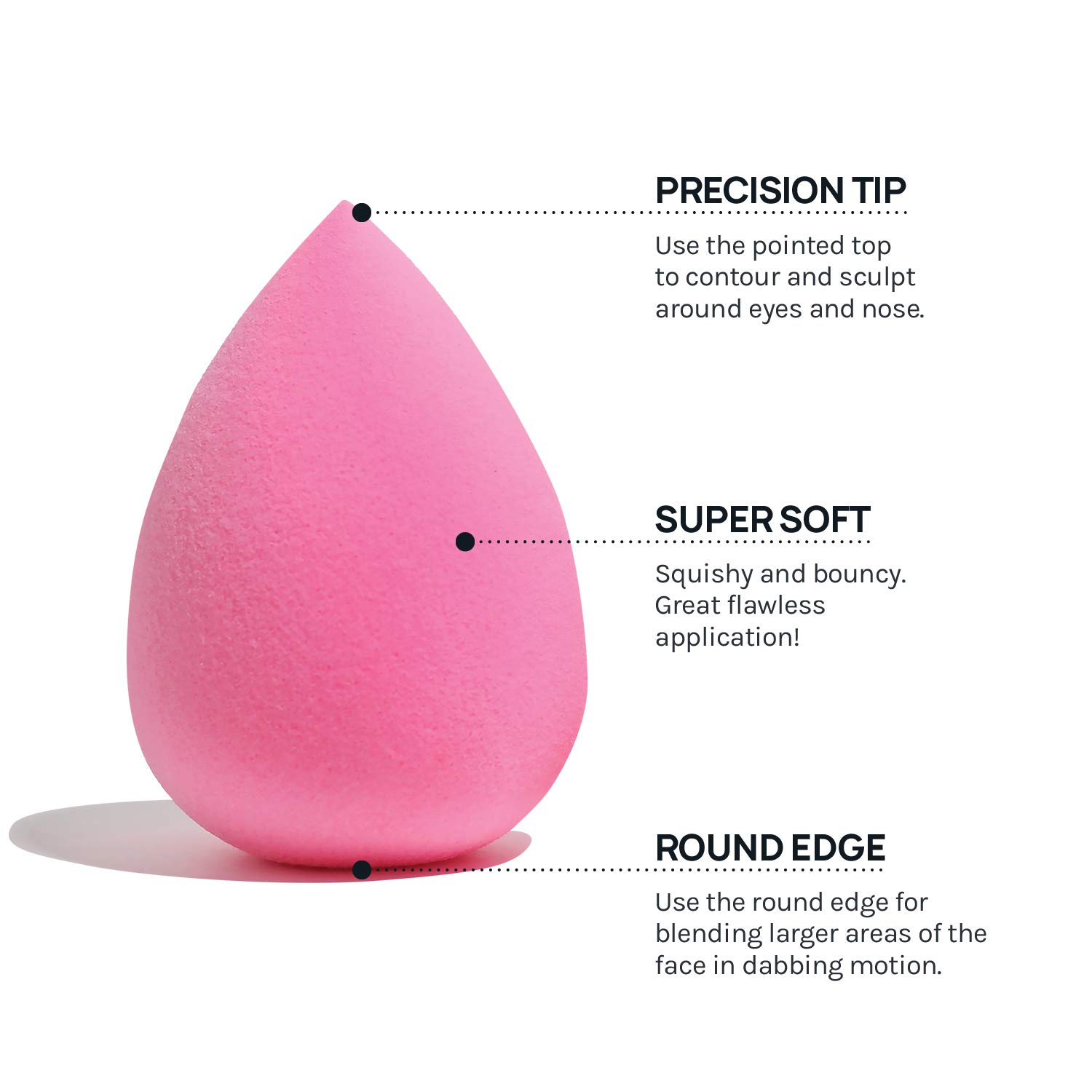 AOA Studio Collection Makeup Sponge Set Makeup Blender Latex Free and High-definition Set of 6 Makeup Blender For Powder Cream and Liquid, Super Soft Wonder Blender Beauty Cosmetic